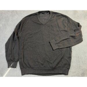 Segreto Italian Merino Wool Pullover Crewneck Sweater charcoal Gray Mens XXL